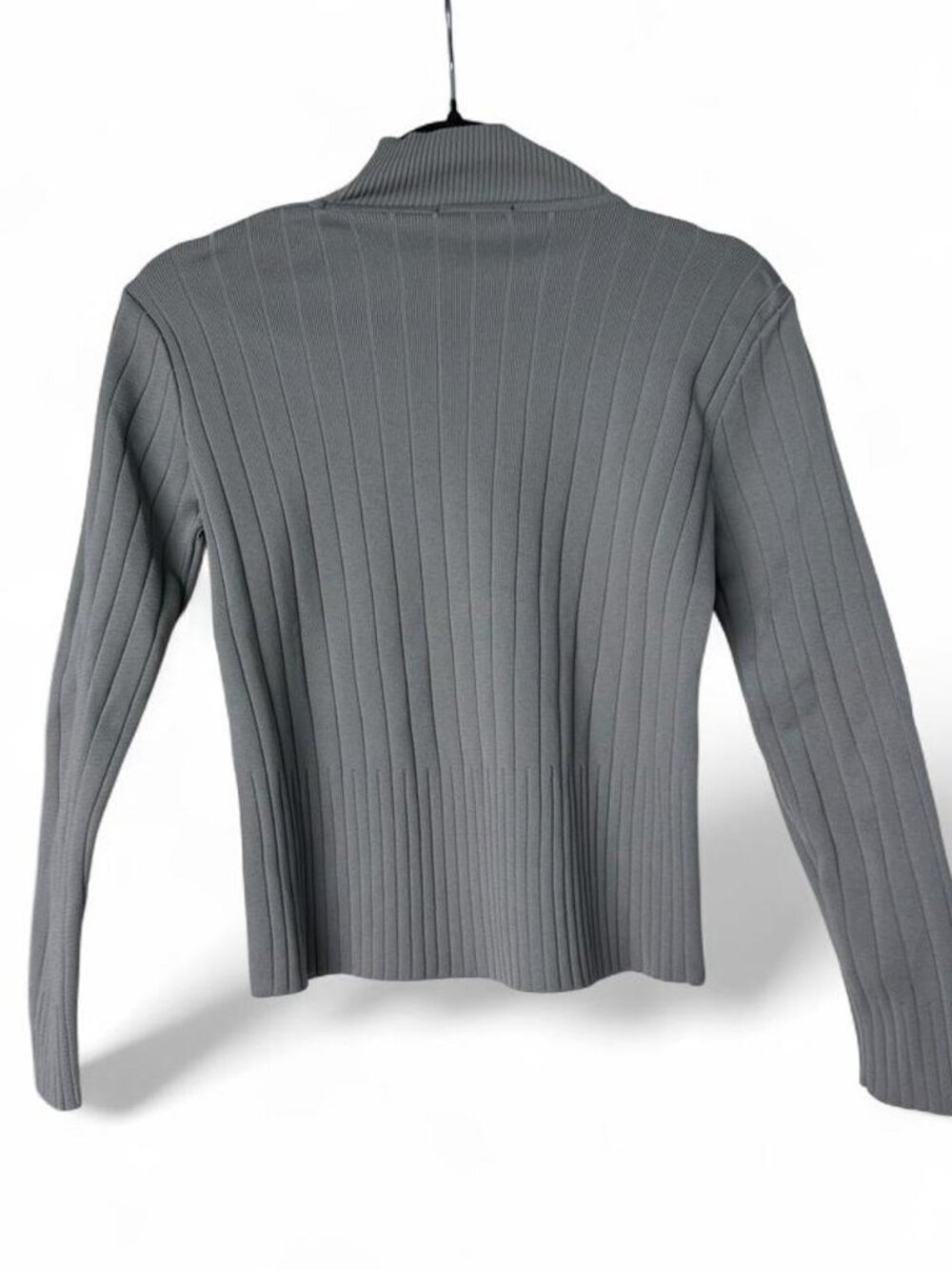 Grey Ribbed Mock Neck - Picture 2 of 2